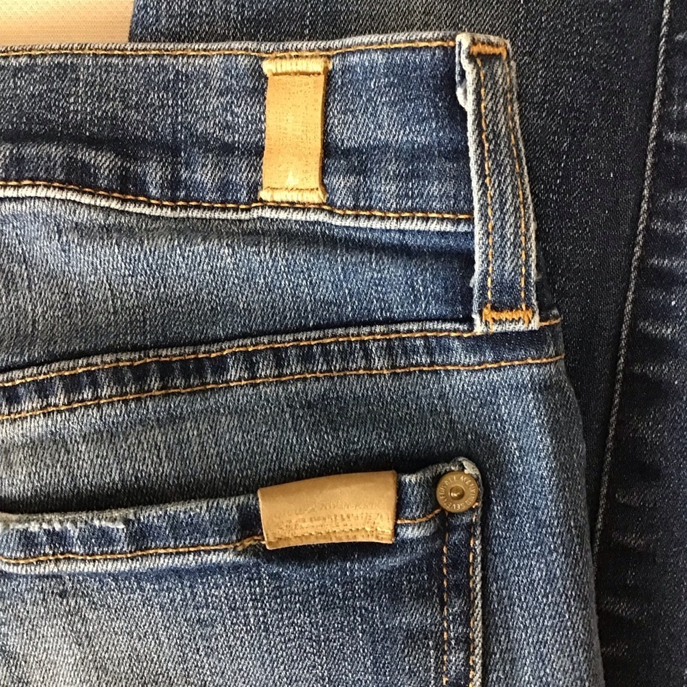 7 For All Mankind Blue The Ankle Skinny Jeans - Picture 7 of 16
